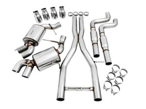 Chevrolet Camaro SS Performance Exhaust - AWE Tuning - Touring Edition Cat Back, Quad Outlet, Resonated, 180 Technology, 3” T304L stainless steel - Chrome Silver - `16-`19